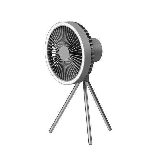 Portable rechargeable camping fan with tripod stand