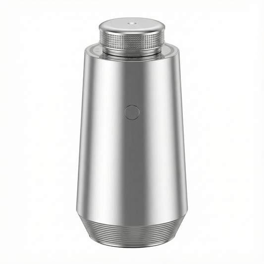 Silver StellTails GS-01 rechargeable aluminum car essential oil diffuser with touch control button on seamless metal body