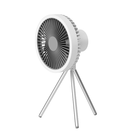 StellaTails portable camping fan with tripod in white