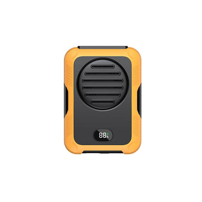 StellTails TurboClip portable waist fan in vibrant orange with silicone protection.