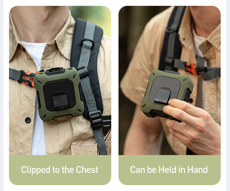 Safe bladeless air intake grid design preventing hair tangling, perfect for active movement.