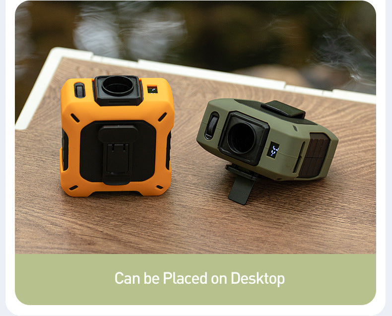Tactile scroll wheel for 100-level stepless custom cooling control on a personal portable fan.